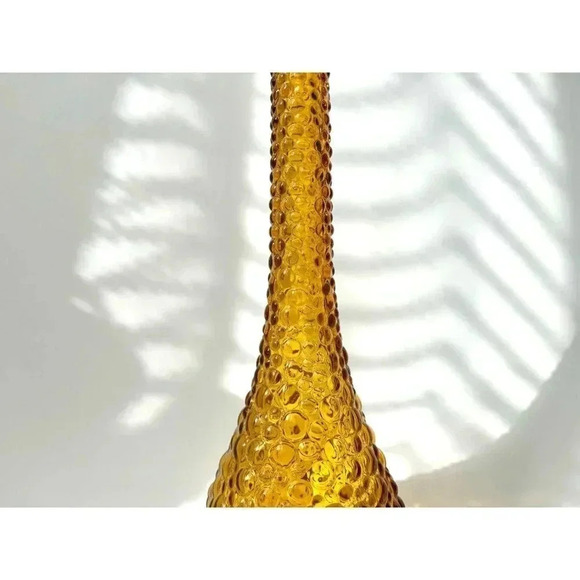Vintage Amber Empoli Bubble Genie Decanter Bottle - Midcentury Modern - Picture 7 of 10